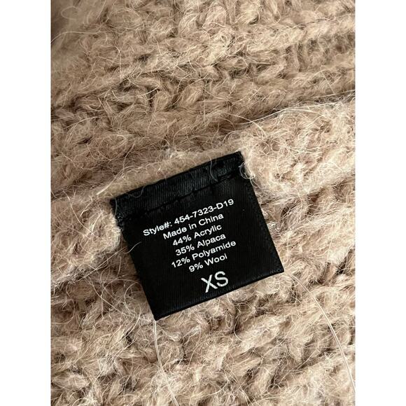 Jenni Kayne Alpaca Oversized Cocoon V Neck Cardigan Tan XS - Picture 6 of 6